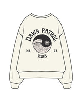 The Womens Heavy Crewneck - Off White - Dawn Patrol - Left Chest & Back Center - Full Color