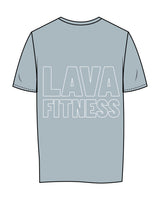 The Womens Tee - Mineral - Lava - Center Chest & Center Back Stacked - White Printed