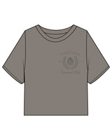 The Heavyweight Crop Tee - Washed Gray - Rumble - Left Chest Stacked - Tone on Tone