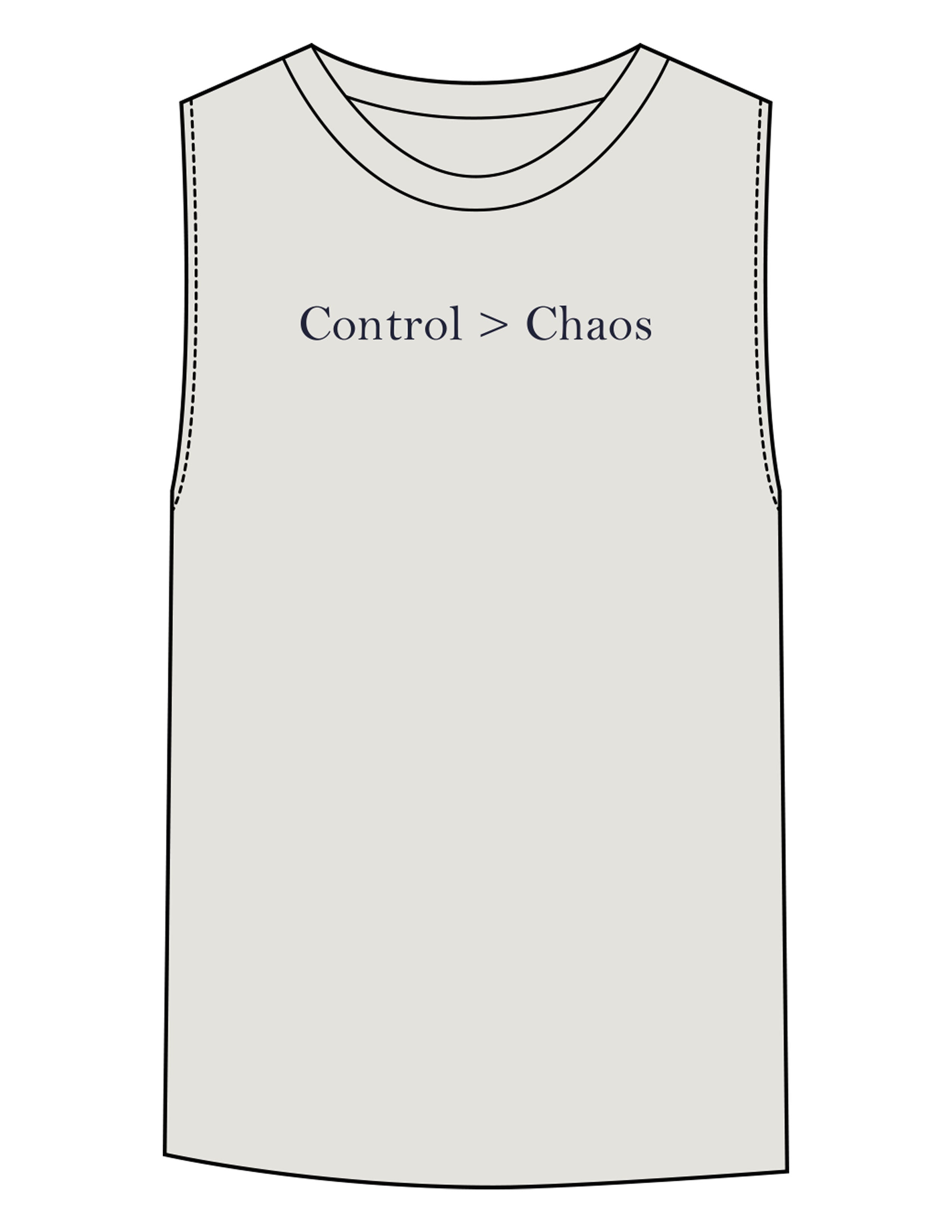 The Womens Heavyweight Tank - Washed Bone - Pilates Phoenix - Center Chest & Back Neckline - Printed - Navy