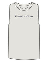 The Womens Heavyweight Tank - Washed Bone - Pilates Phoenix - Center Chest & Back Neckline - Printed - Navy