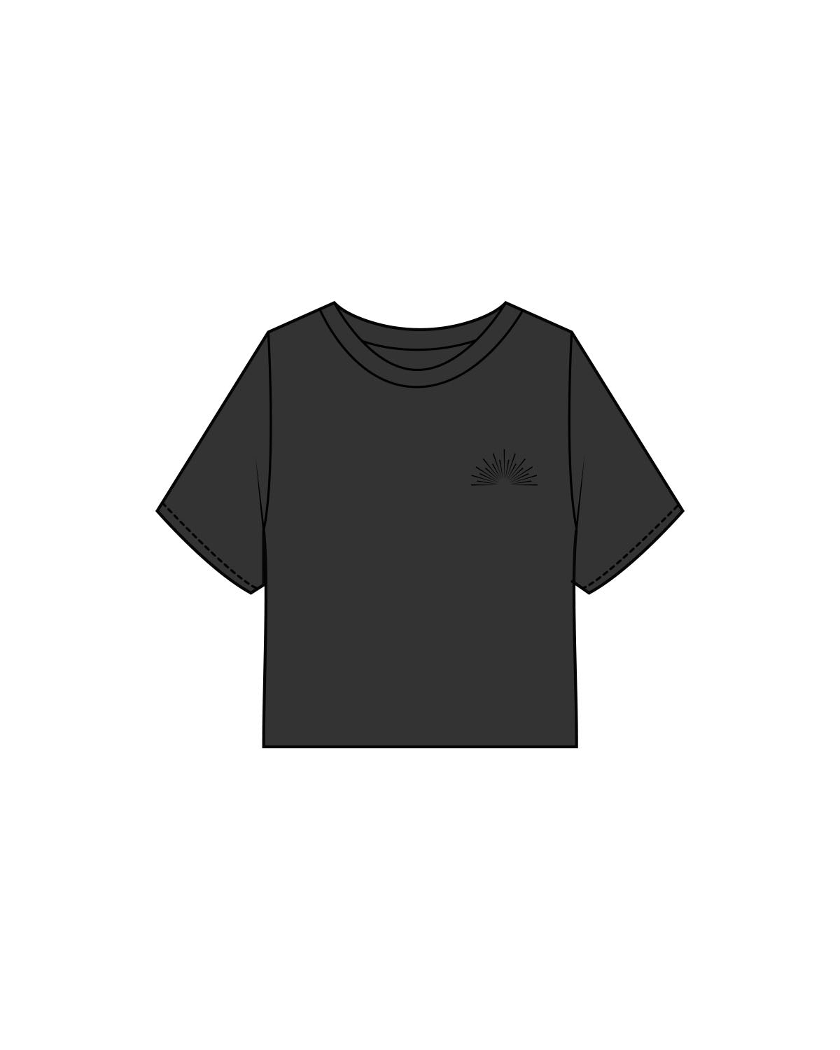 The Heavyweight Crop Tee - Washed Black - Align Pilates - Left Chest & Back Stacked - Printed - Black