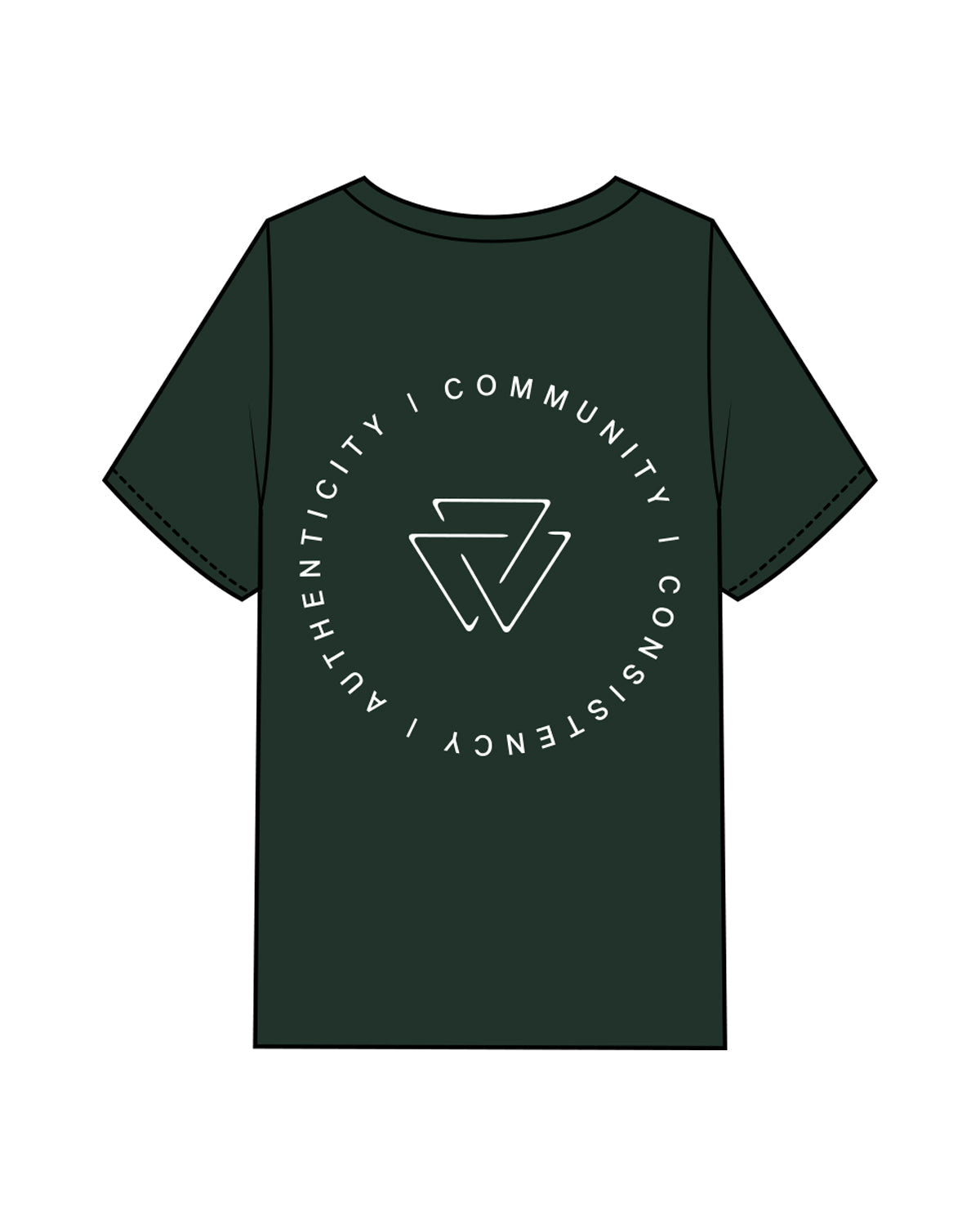 Commit Fitness - Mens Heavyweight Tee - Pine Green with White