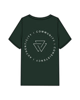 Commit Fitness - Mens Heavyweight Tee - Pine Green with White