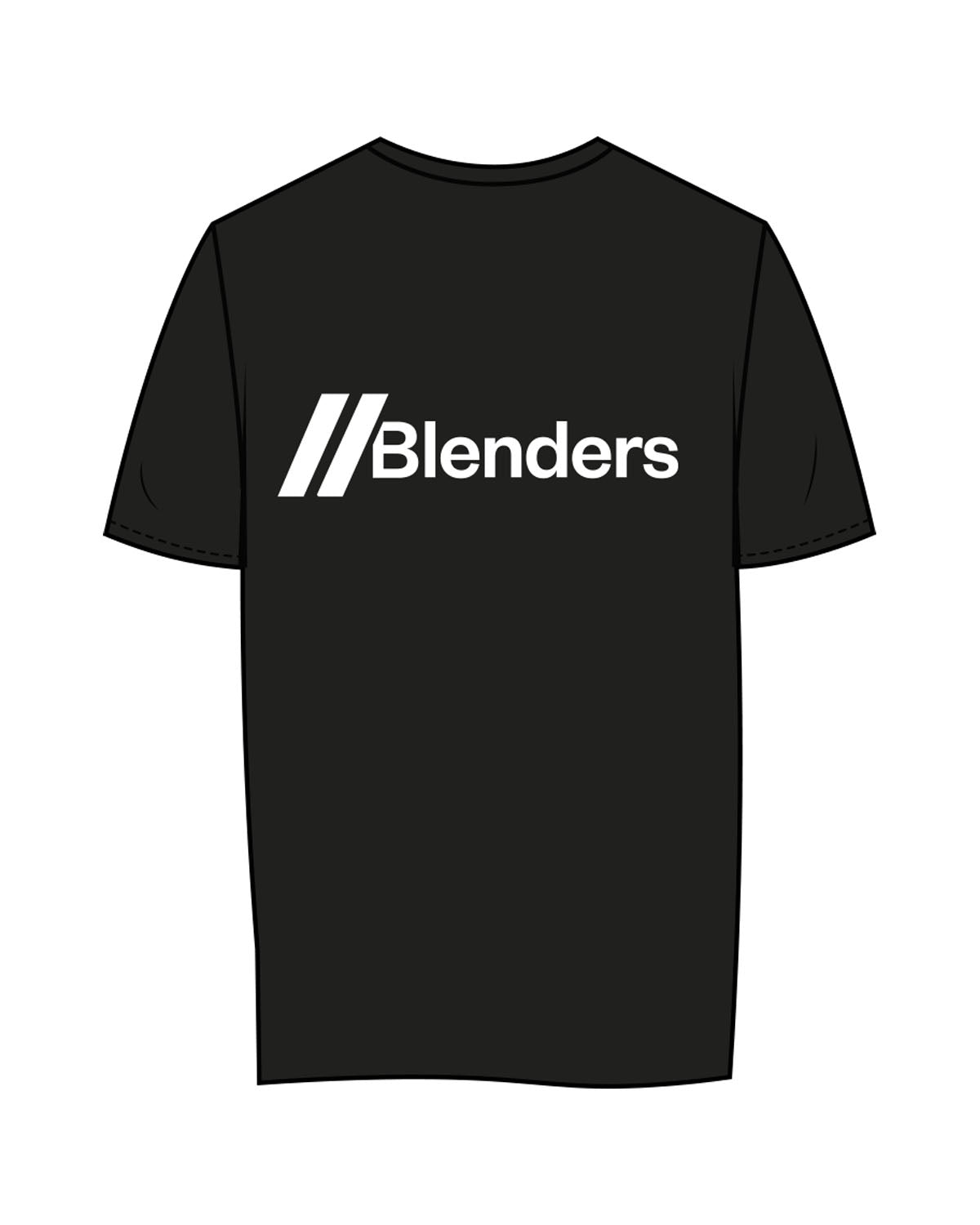 The Womens Tee - Black - Blenders - Left Chest & Center Back - Printed - White