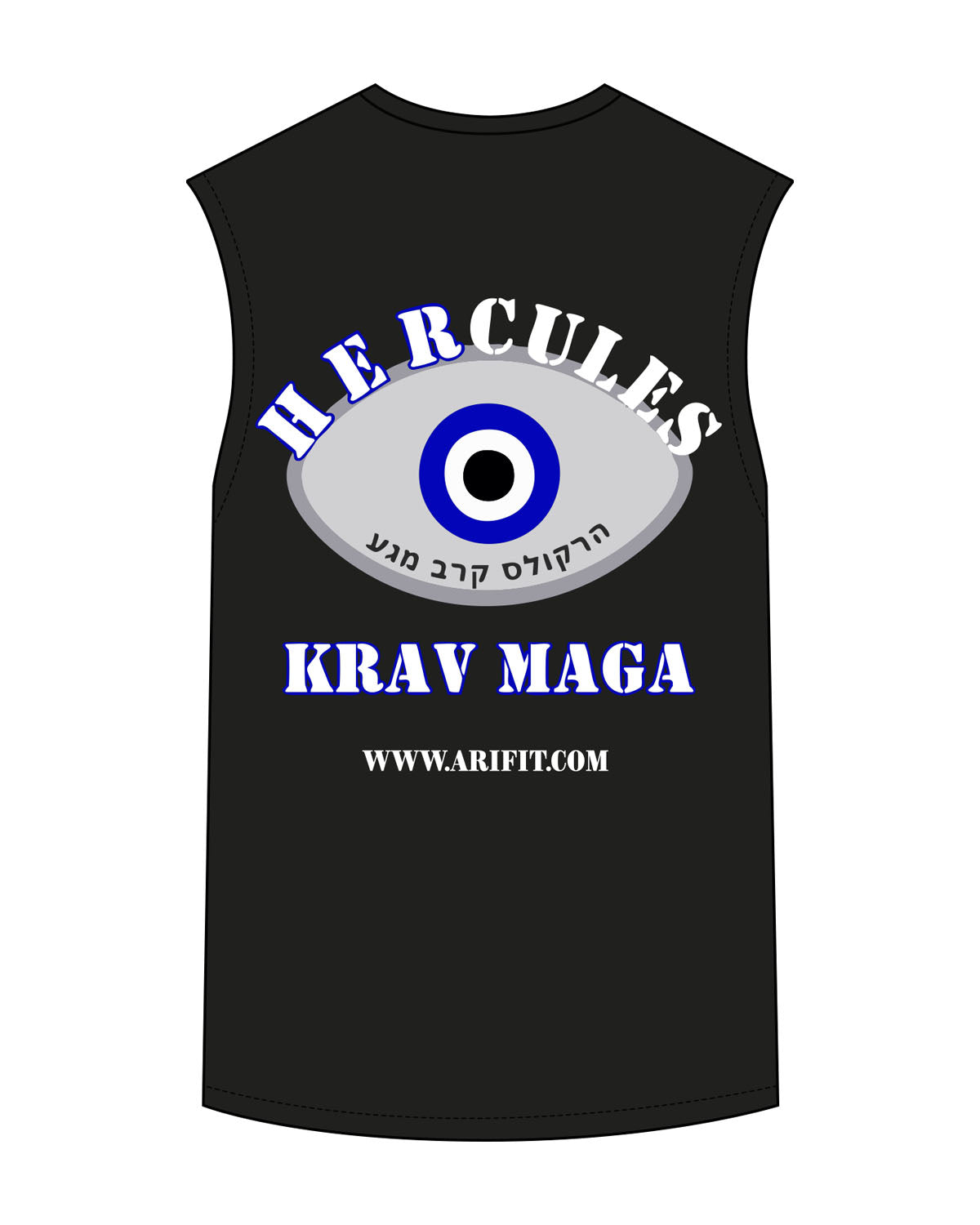 The Mens Classic Tank - Black - Hercules - Left Chest & Back Stacked - Printed - Full Color