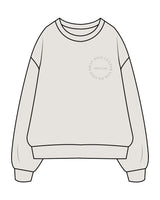 The Womens Crewneck - Washed Bone - Swan Dive - Left Chest "500 Club" & Back Center - Tone on Tone
