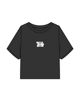 The Heavyweight Crop Tee - Washed Black - Alpha Fit - Center Chest & Back Vertical - Full Color