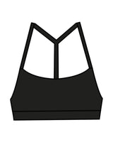 The Basic Bra - Black - Uprise Hot Yoga - Back - Printed - White