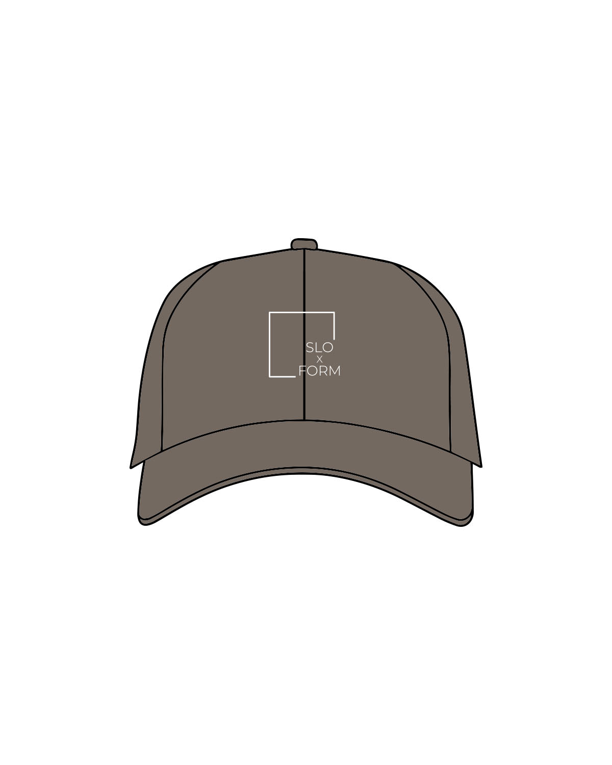 The Dad Hat - Olive - Slo x Form - Center Crown - Embroidered - White