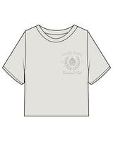 The Heavyweight Crop Tee - Washed Bone - Rumble - Left Chest Stacked - Tone on Tone