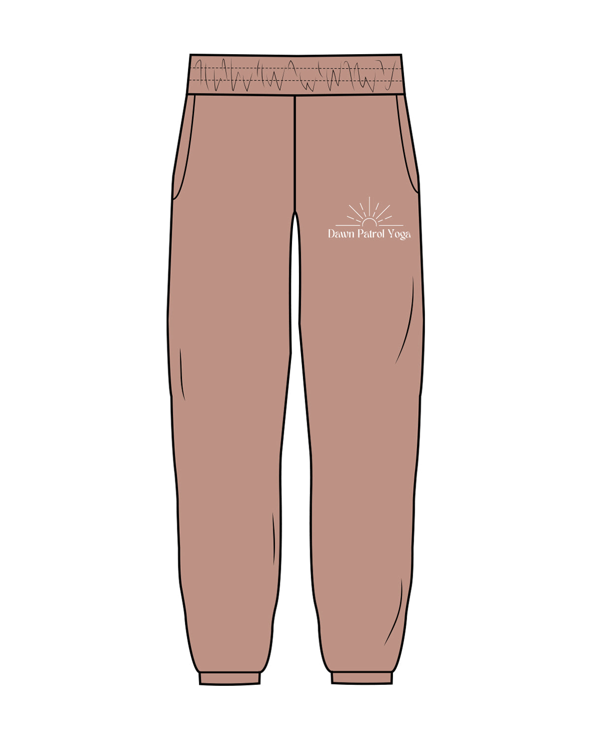 The Womens Sweatpants - Clay - Dawn Patrol - Left Leg Pocket - White