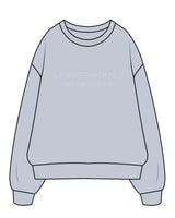The Womens Crewneck - Powder - Lagree House - Center Chest Stacked - Instructor - White