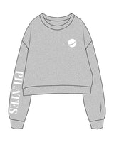 The Oversized Crop - Heather - Swan Dive - Right Sleeve & Left Chest - White