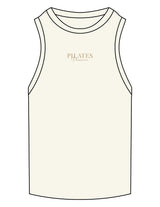The Ribbed Full Length Tank - Off White - Pilates Phoenix - Center Chest Stacked - EMB - Khaki