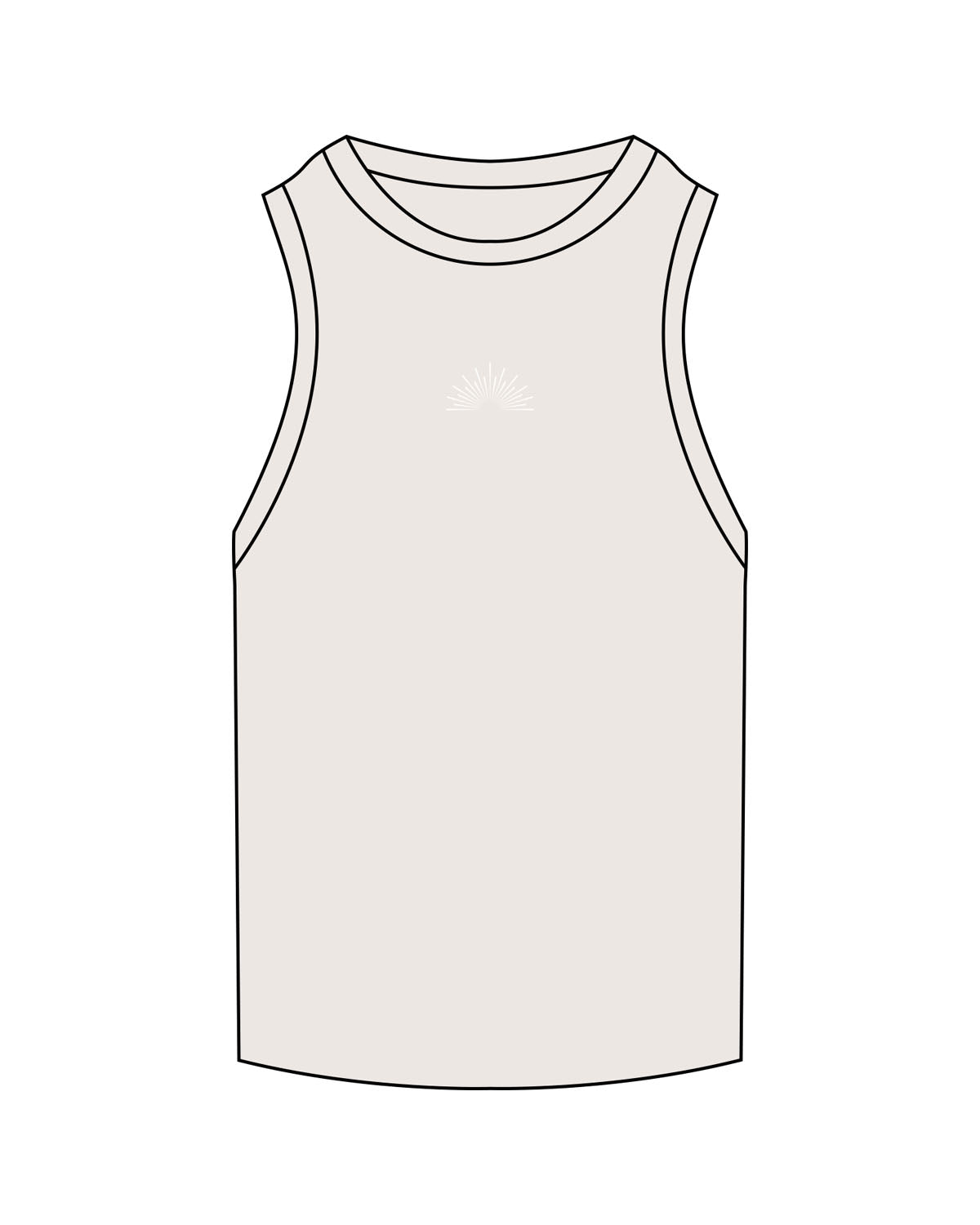 The Ribbed Full Length Tank - Bone - Align Pilates - Center Chest - Embroidered - White