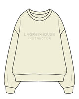 The Womens Crewneck - Butter - Lagree House - Center Chest Stacked - Instructor -  Black