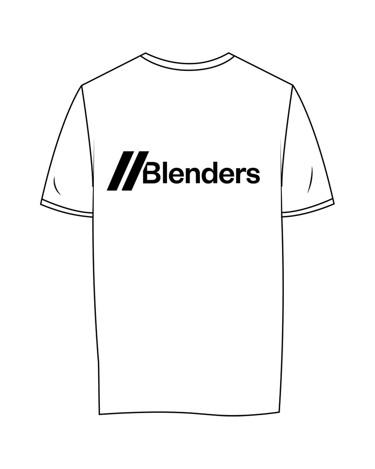 The Womens Tee - White - Blenders - Left Chest & Center Back - Printed - Black