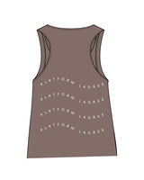 The Crop Tank - Cacao - Platform - Center Chest Stacked & Back Stacked - White