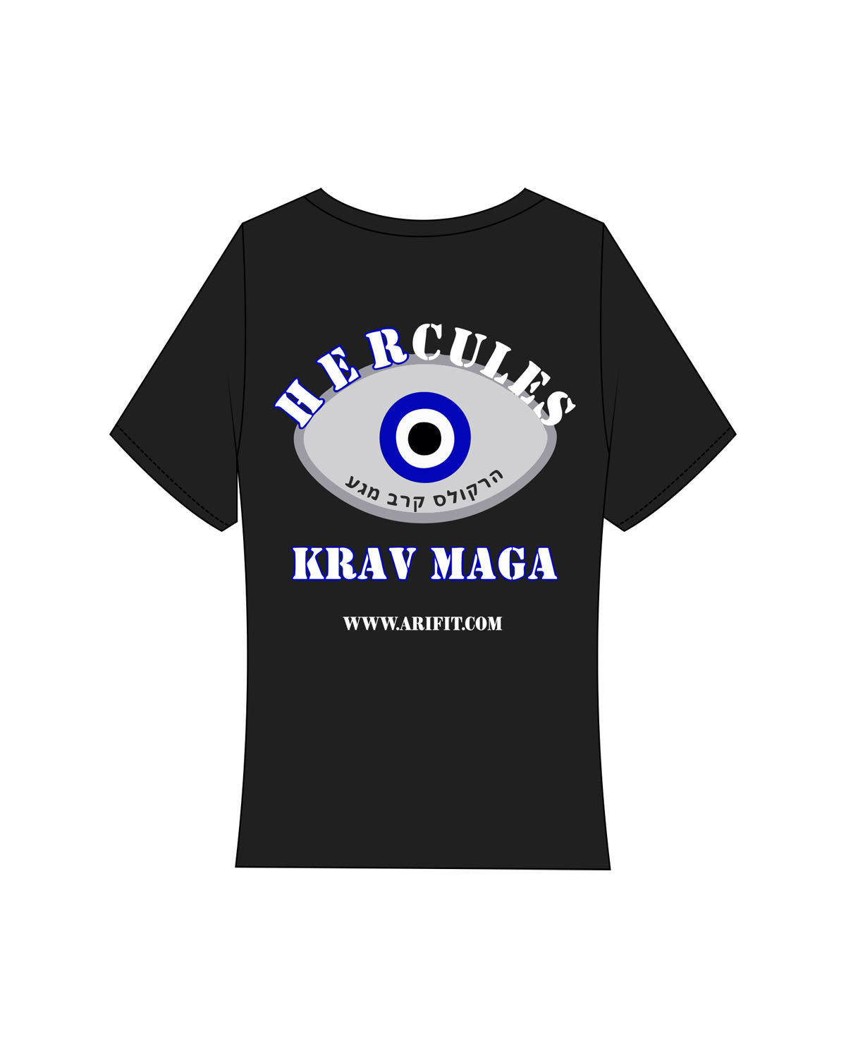 The Baby Tee - Black - Hercules - Left Chest & Back Stacked - Printed - Full Color