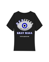 The Baby Tee - Black - Hercules - Left Chest & Back Stacked - Printed - Full Color