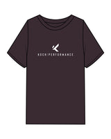 The Mens Heavyweight Tee - Plum - Koch - Center Chest Stacked & Center Back Neckline - Printed - White