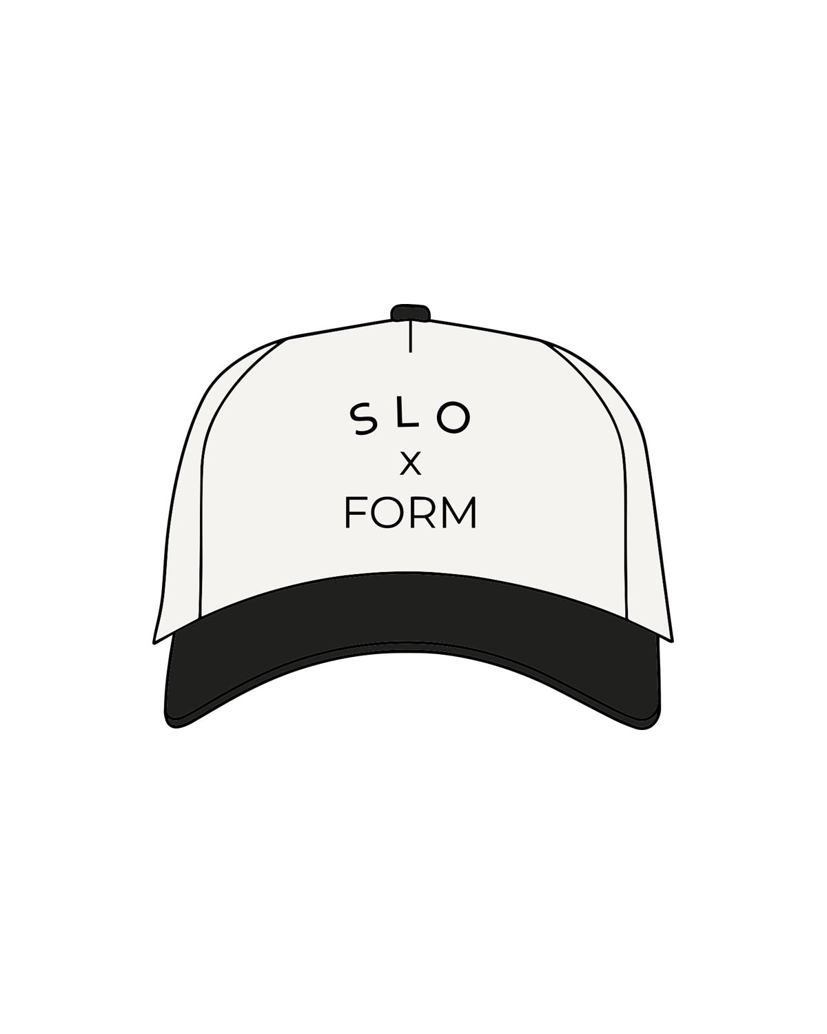 The Canvas Cap - Natural / Black - Slo x Form - Center Crown Stacked - Embroidered - Black