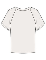 The Micro Rib Baby Tee - Natural - Pilates Phoenix - Center Chest - Printed - Navy