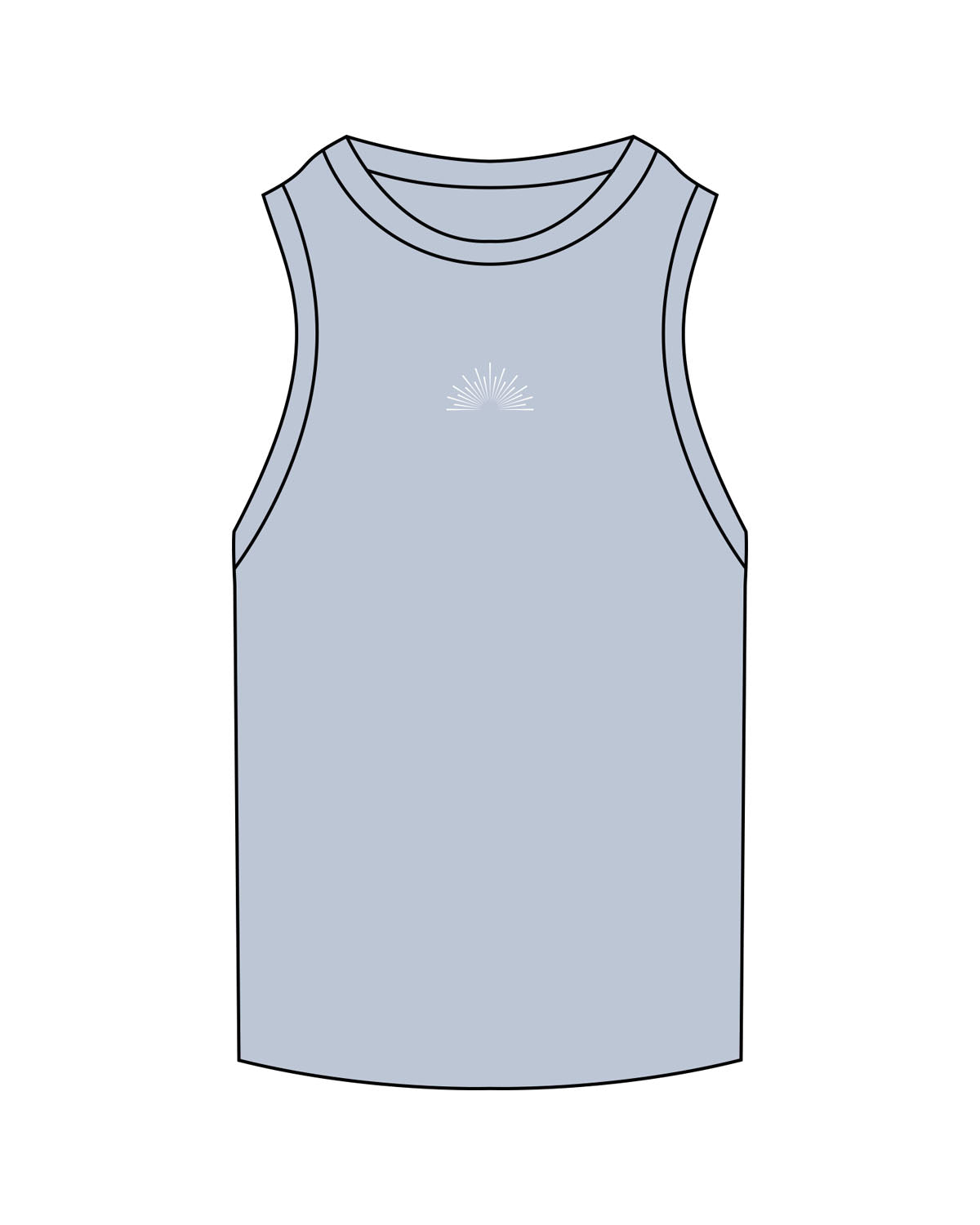 The Ribbed Full Length Tank - Powder - Align Pilates - Center Chest - Embroidered - White
