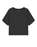 The Heavyweight Crop Tee - Washed Black - Lagree House - Left Chest Stacked & Back Neckline - Instructor - White