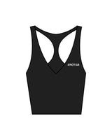 The Racer Tank - Black - Alpha Fit - Left Chest & Back Center - White