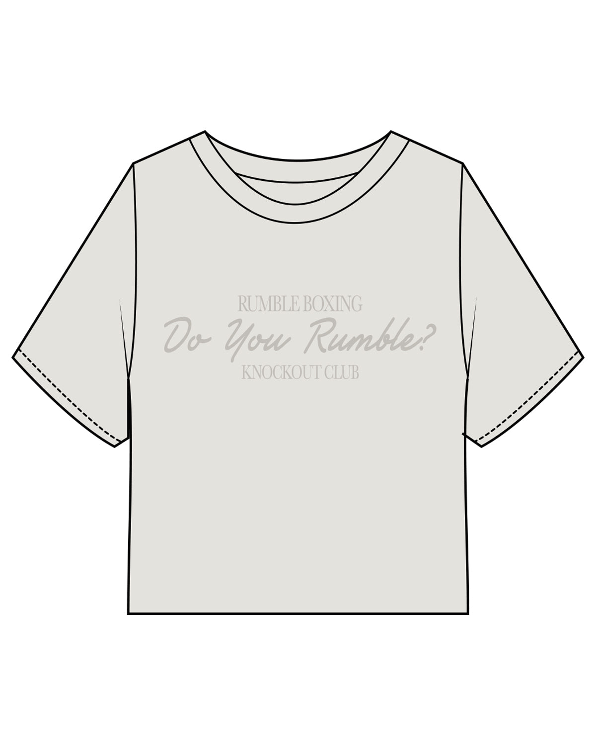 The Heavyweight Crop Tee - Washed Bone - Rumble - Center Chest Stacked - Tone on Tone