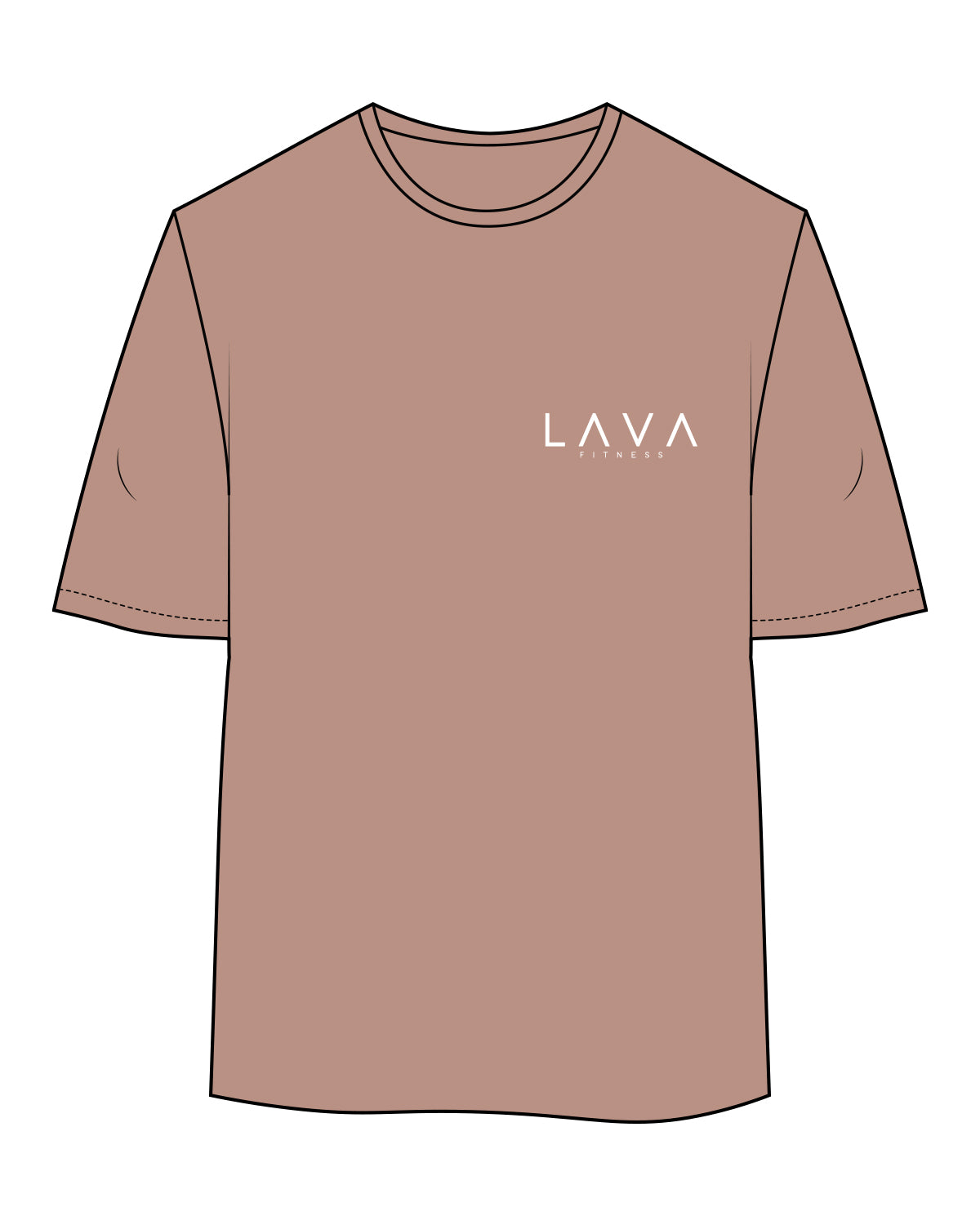 The Womens Oversized Tee - Clay - Lava - Left Chest Stacked - White Printed