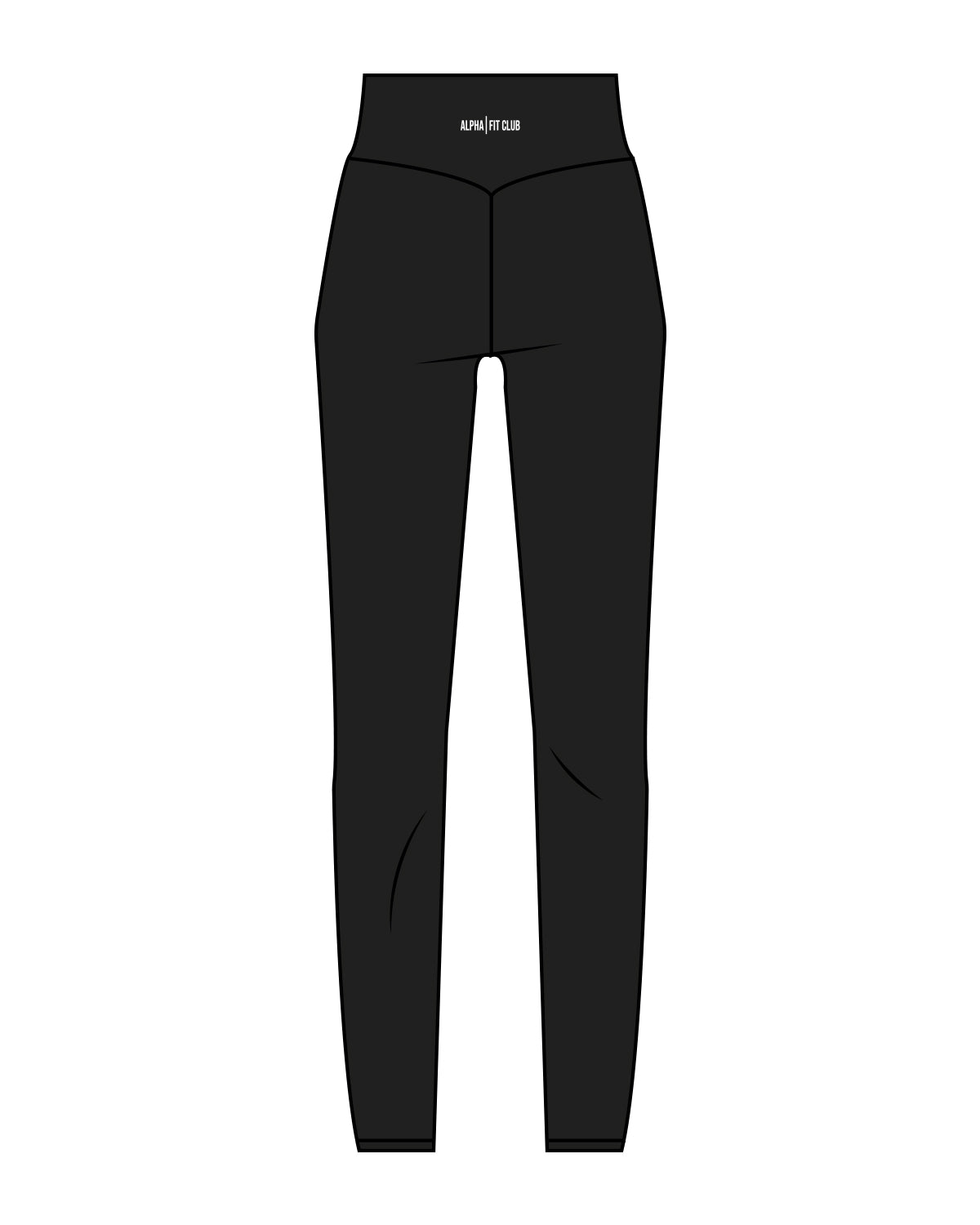 The Basic Legging - Black - Alpha Fit - Back Waist - White