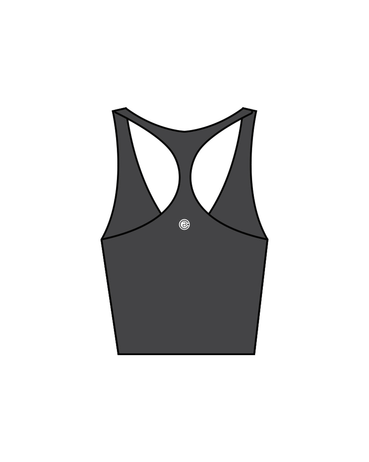The Racer Tank - Pebble - CB Fit - Center Chest & Back Center - White
