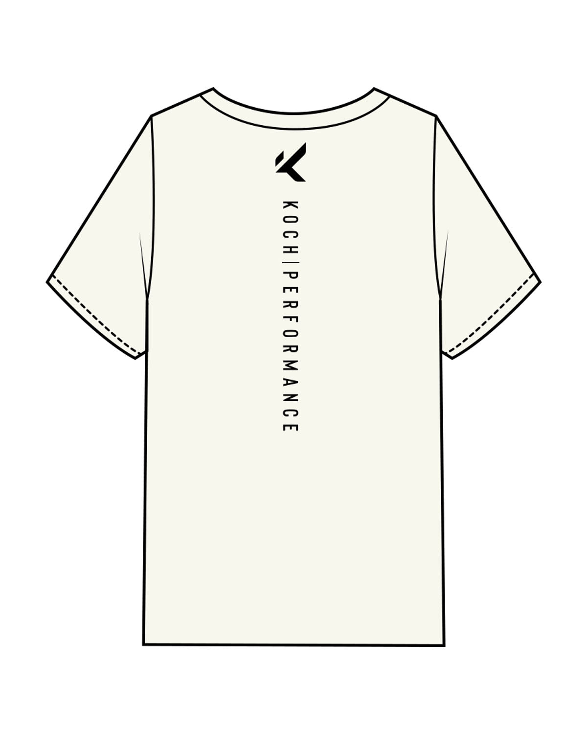 The Mens Heavyweight Tee - Off White - Koch - Left Chest & Center Back Spinal - Printed - Black