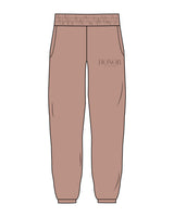 The Womens Sweatpants - Clay - Honor Pilates - Left Thigh - Tone on Tone