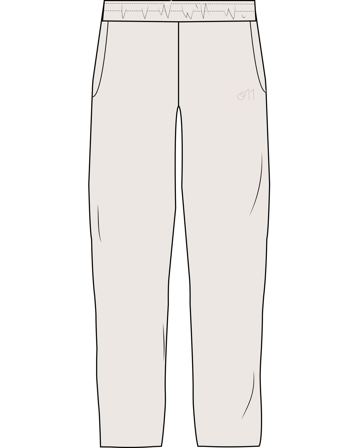The Straight Leg Sweatpant - Bone - Studio 11 - Left Leg - Embroidered - Tone on Tone