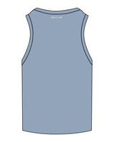 The Ribbed Full Length Tank - Powder - Swan Dive - Center Chest Stacked & Back Center - Embroidered White