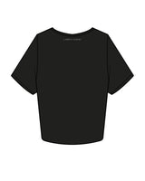 The Crop Tee - Black - Lagree House - Left Chest Stacked & Back Neckline - Instructor - White