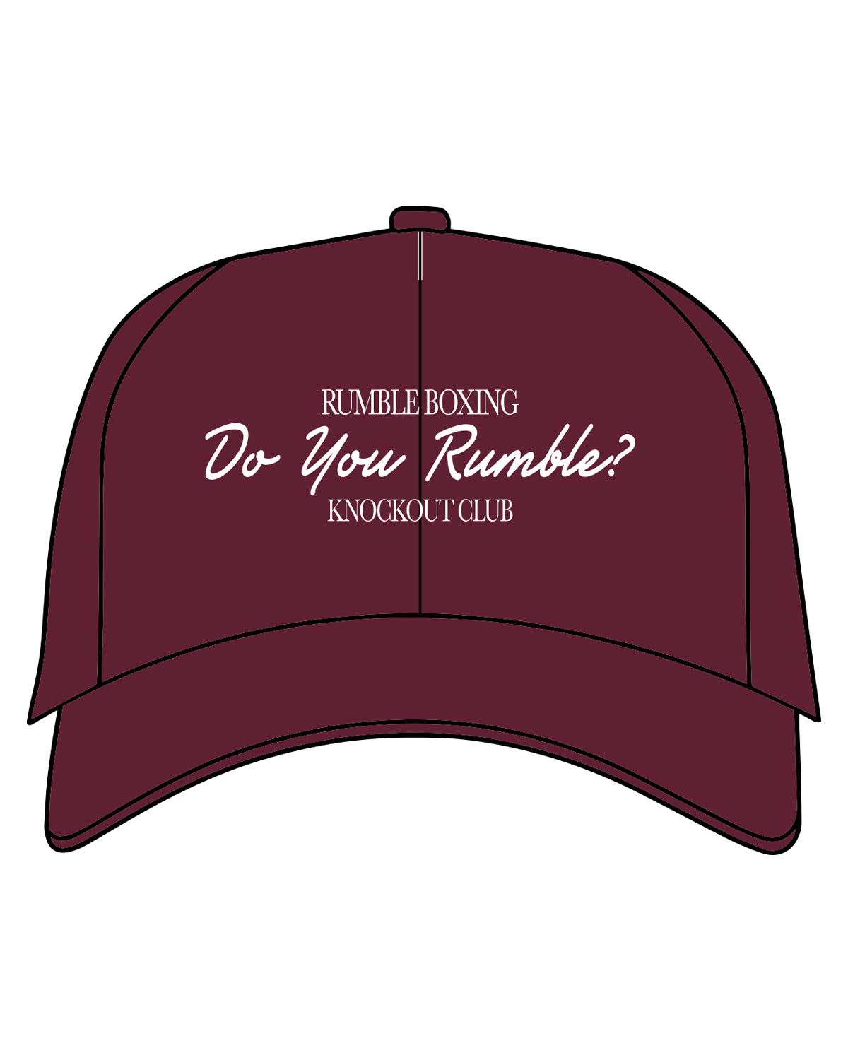 The Dad Hat - Maroon - Rumble - Center Stacked - Flat Stitch White