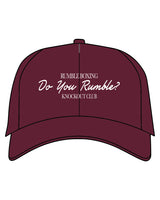 The Dad Hat - Maroon - Rumble - Center Stacked - Flat Stitch White