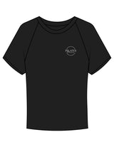 The Micro Rib Baby Tee - Black - Pilates Phoenix - Left Chest - Printed - White
