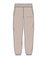 The Womens Sweatpants - Bone - Honor Pilates - Left Thigh - Tone on Tone