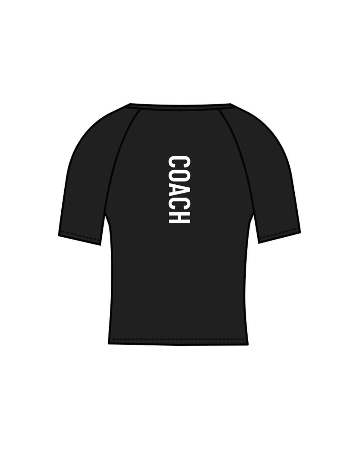 The Short Sleeve Crop - Black - Alpha Fit - Center Chest & Back Vertical - White