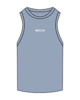 The Ribbed Full Length Tank - Powder - MECHA - Center Chest - Embroidered White