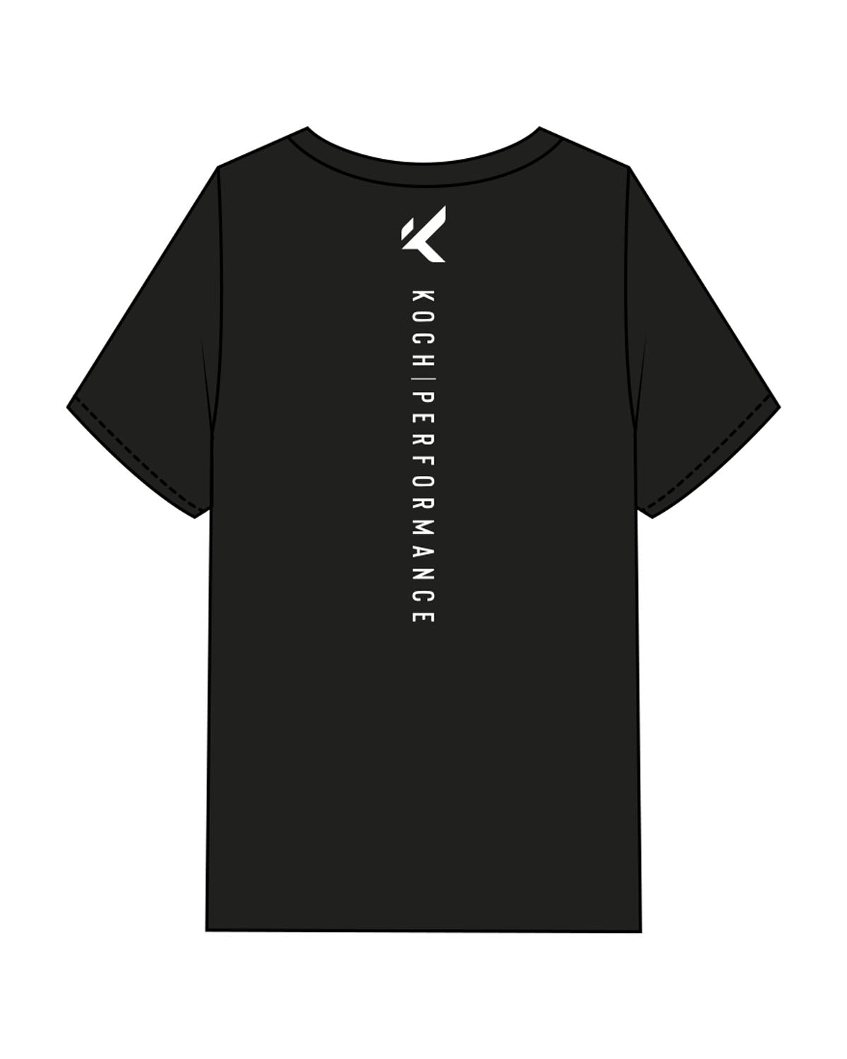 The Mens Heavyweight Tee - Black - Koch - Left Chest & Center Back Spinal - Printed - White