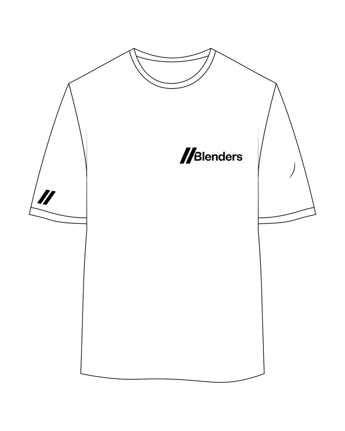 The Womens Oversized Tee - White - Blenders - Left Chest & Right Sleeve - Printed - Black