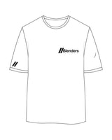 The Womens Oversized Tee - White - Blenders - Left Chest & Right Sleeve - Printed - Black