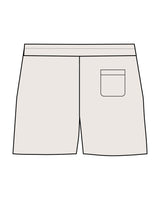 The Womens Sweat Shorts - Bone - Studio 11 - Left Leg - Embroidered - Tone on Tone